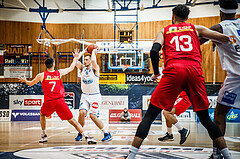 Basketball, bet-at-home Basketball Superliga 2021/22, Grunddurchgang Runde 10, Oberwart Gunners, Traiskirchen Lions, Renato Poljak (16)