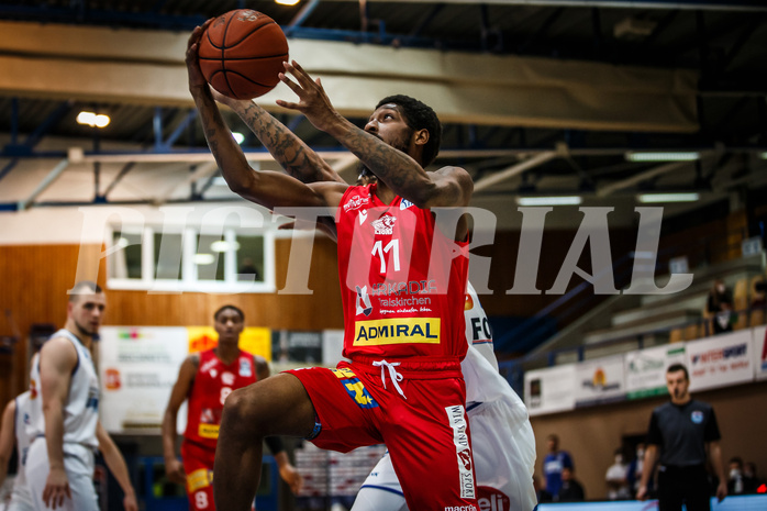 Basketball, bet-at-home Basketball Superliga 2021/22, Grunddurchgang Runde 10, Oberwart Gunners, Traiskirchen Lions, Taveion M. Hollingsworth (11)
