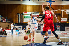 Basketball, bet-at-home Basketball Superliga 2021/22, Grunddurchgang Runde 10, Oberwart Gunners, Traiskirchen Lions, Ioannis Chatzinikolas (11)