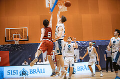 Basketball, Win2Day Superliga 2022/23, 5. Qualifikationsrunde, Vienna Timberwolves, Traiskirchen Lions, Aleksej Kostic (6), Jakob Lohr (12)