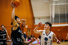 Basketball, Basketball Zweite Liga 2024/25, Grunddurchgang 8.Runde, Vienna Timberwolves, Güssing Blackbirds, Valentino Wappel (12), Jakob Konzet (5)