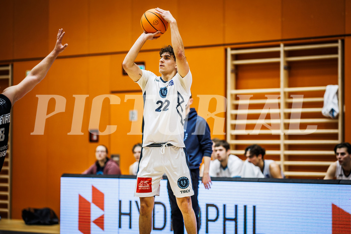 Basketball, Basketball Zweite Liga 2024/25, Grunddurchgang 8.Runde, Vienna Timberwolves, Güssing Blackbirds, Daniele Kuchar (22)