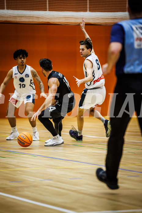 Basketball, Basketball Zweite Liga 2024/25, Grunddurchgang 8.Runde, Vienna Timberwolves, Güssing Blackbirds, Dean-Leon Cantor (19), Christoph Astl (14), Vincent Balau (8)