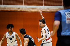 Basketball, Basketball Zweite Liga 2024/25, Grunddurchgang 8.Runde, Vienna Timberwolves, Güssing Blackbirds, Dean-Leon Cantor (19), Christoph Astl (14), Vincent Balau (8)