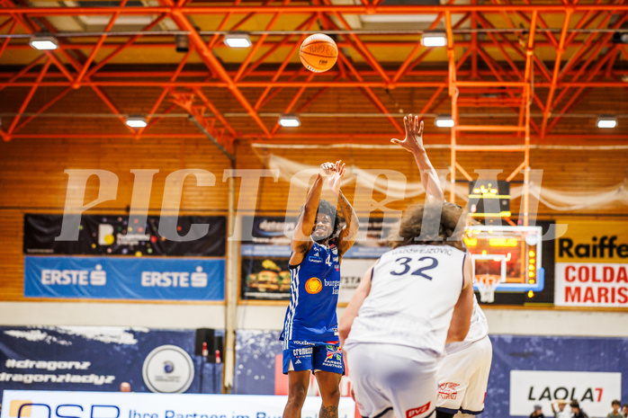 Basketball, win2day Basketball Superliga 2024/25, Grunddurchgang Runde 9, BBC Nord Dragonz, Oberwart Gunners, Caleb Fields (4)