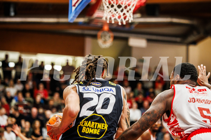 Basketball, win2day Basketball Superliga 2024/25, Grunddurchgang 9.Runde, Traiskirchen Lions, Gmunden Swans, Joseph Reece (20)