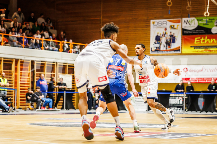 Basketball, win2day Basketball Superliga 2024/25, Grunddurchgang Runde 9, BBC Nord Dragonz, Oberwart Gunners, Rayshawn Mart (3)
