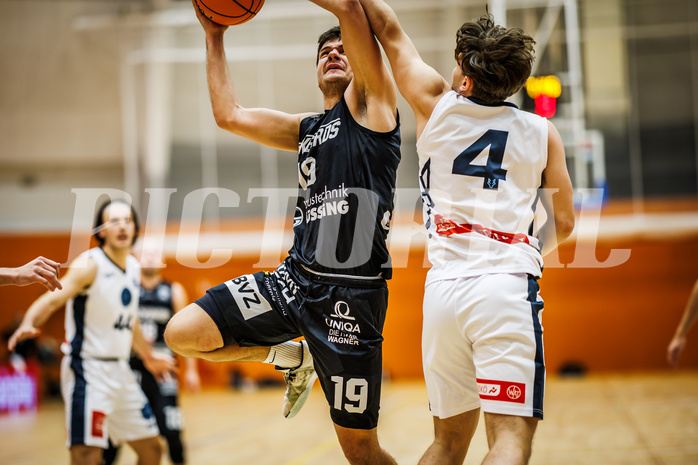 Basketball, Basketball Zweite Liga 2024/25, Grunddurchgang 8.Runde, Vienna Timberwolves, Güssing Blackbirds, Jakob Ernst (19), Felix Angerbauer (4)