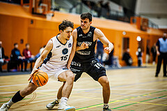Basketball, Basketball Zweite Liga 2024/25, Grunddurchgang 8.Runde, Vienna Timberwolves, Güssing Blackbirds, Corneluis Stubenvoll (15), Jakob Ernst (19)