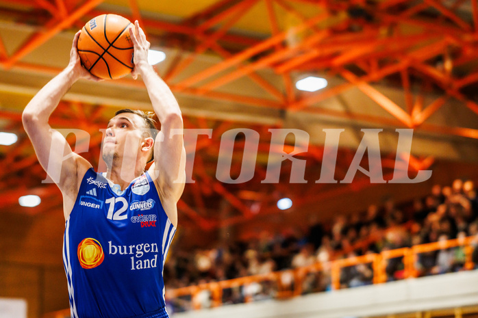 Basketball, win2day Basketball Superliga 2024/25, Grunddurchgang Runde 9, BBC Nord Dragonz, Oberwart Gunners, Jonathan Knessl (12)