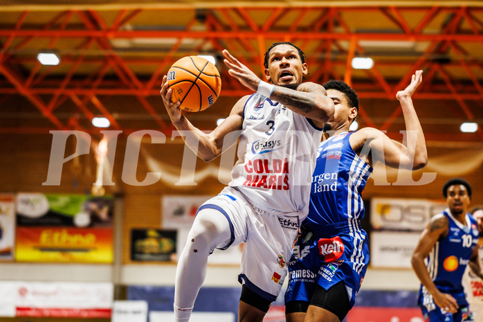 Basketball, win2day Basketball Superliga 2024/25, Grunddurchgang Runde 9, BBC Nord Dragonz, Oberwart Gunners, Rayshawn Mart (3)