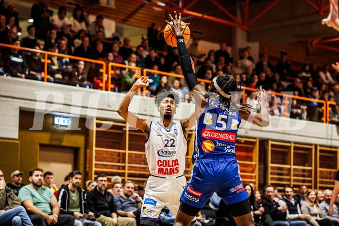 Basketball, win2day Basketball Superliga 2024/25, Grunddurchgang Runde 9, BBC Nord Dragonz, Oberwart Gunners, Jalen Green (22)