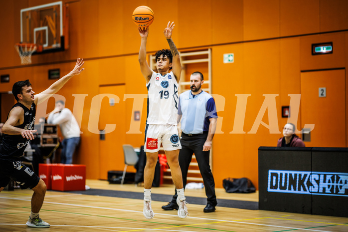 Basketball, Basketball Zweite Liga 2024/25, Grunddurchgang 8.Runde, Vienna Timberwolves, Güssing Blackbirds, Dean-Leon Cantor (19)