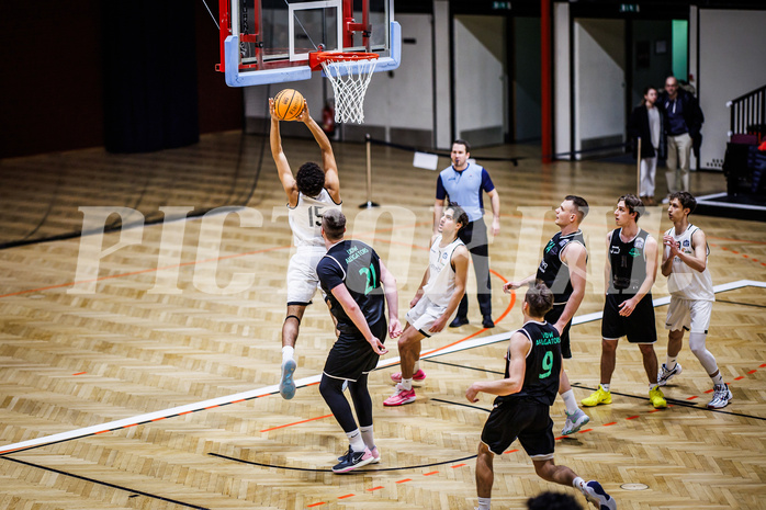 Basketball, Basketball Zweite Liga 2023/24, Grunddurchgang 17.Runde, Basket Flames, Union Deutsch Wagram Alligators, Paul Kircher (15)