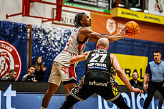 Basketball, win2day Basketball Superliga 2023/24, Grunddurchgang 21.Runde, Traiskirchen Lions, Flyers Wels, Demarcus Demonia (4)