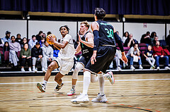 Basketball, Basketball Zweite Liga 2023/24, Grunddurchgang 17.Runde, Basket Flames, Union Deutsch Wagram Alligators, Jamie Ikem Onyemaechi (22)