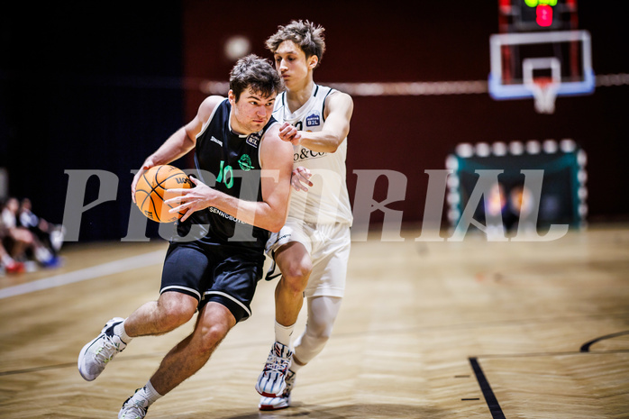Basketball, Basketball Zweite Liga 2023/24, Grunddurchgang 17.Runde, Basket Flames, Union Deutsch Wagram Alligators, Daniel Schuch (10)