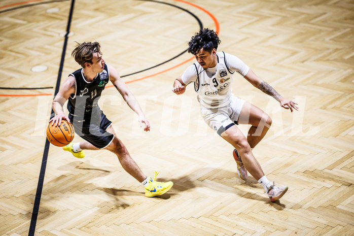 Basketball, Basketball Zweite Liga 2023/24, Grunddurchgang 17.Runde, Basket Flames, Union Deutsch Wagram Alligators, Simon Marek (11), Dean-Leon Cantor (9)