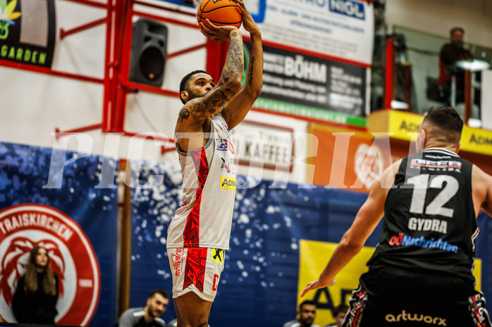 Basketball, win2day Basketball Superliga 2023/24, Grunddurchgang 21.Runde, Traiskirchen Lions, Flyers Wels, Manuel Patterson Jr (1)