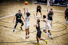 Basketball, Basketball Zweite Liga 2023/24, Grunddurchgang 17.Runde, Basket Flames, Union Deutsch Wagram Alligators, Dean-Leon Cantor (9)