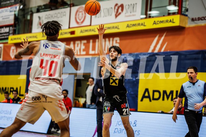 Basketball, win2day Basketball Superliga 2023/24, Grunddurchgang 21.Runde, Traiskirchen Lions, Flyers Wels, Elvir Jakupovic (21)