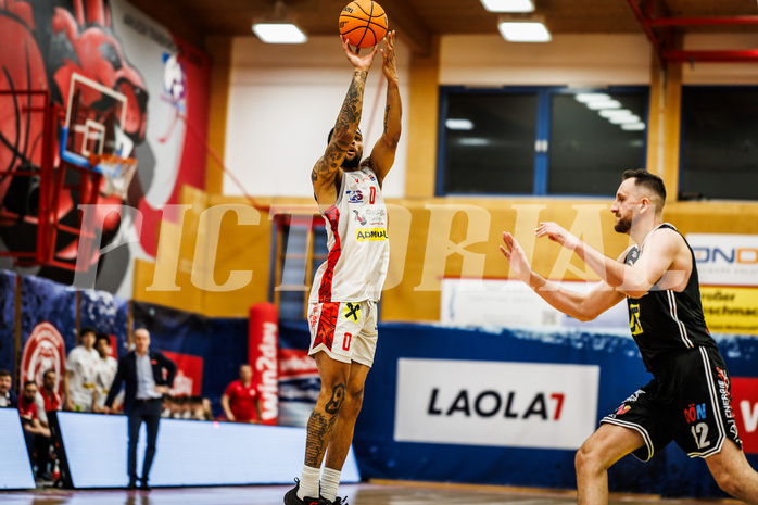 Basketball, win2day Basketball Superliga 2023/24, Grunddurchgang 21.Runde, Traiskirchen Lions, Flyers Wels, Manuel Patterson Jr (1)