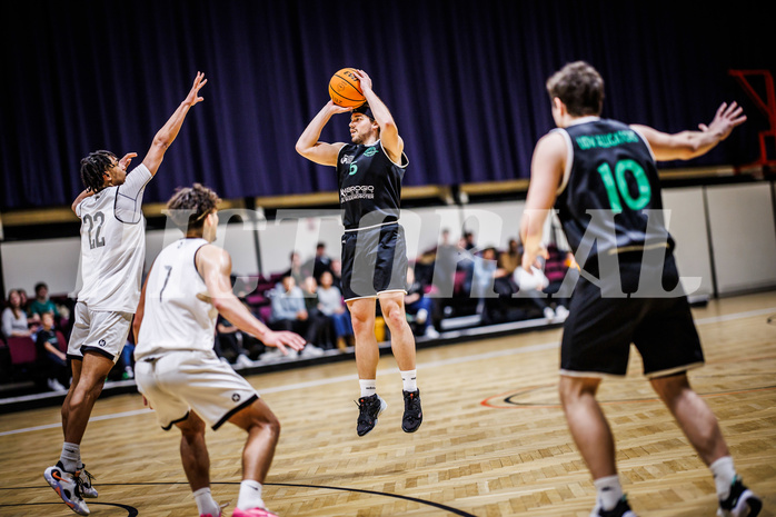Basketball, Basketball Zweite Liga 2023/24, Grunddurchgang 17.Runde, Basket Flames, Union Deutsch Wagram Alligators, Ognjen Drljaca (6)