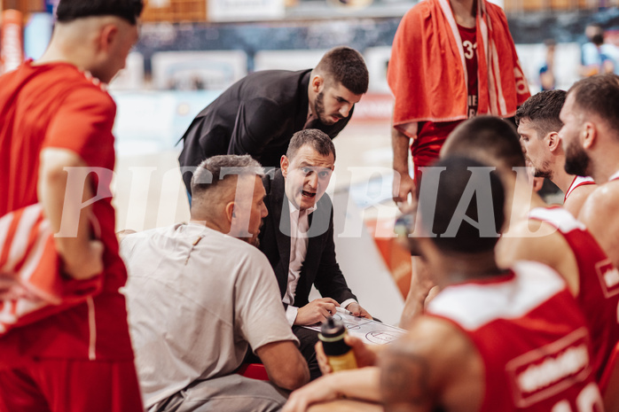 Basketball, Basketball Superliga 2023/24, Qualifikationsrunde 1., Oberwart Gunners, BC Vienna, Hrvoje Radanovic (Head Coach)