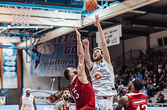 Basketball, Basketball Superliga 2023/24, Qualifikationsrunde 1., Oberwart Gunners, BC Vienna, Jozo Rados (3), Daniel Koeppel (14), Demarkus Stuckey Jr. (42)