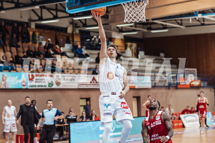 Basketball, Basketball Superliga 2023/24, Qualifikationsrunde 1., Oberwart Gunners, BC Vienna, Jonathan Knessl (12), Demarkus Stuckey Jr. (42)
