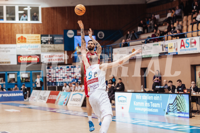 Basketball, Basketball Superliga 2023/24, Qualifikationsrunde 1., Oberwart Gunners, BC Vienna, Ivan Siriscevic (17), Edi Patekar (9)