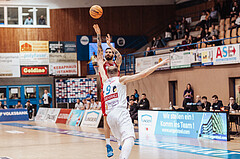 Basketball, Basketball Superliga 2023/24, Qualifikationsrunde 1., Oberwart Gunners, BC Vienna, Ivan Siriscevic (17), Edi Patekar (9)