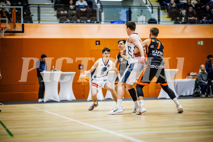 Basketball, Win2Day Superliga 2023/24, 1. Qualifikationsrunde, Vienna Timberwolves, Fürstenfeld Panthers, Jakob Konzet (5)