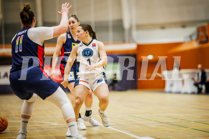 Basketball, Win2Day Basketball Damen Superliga 2023/24, Grunddurchgang 14.Runde, Vienna Timberwolves, SKN St. Pölten, Elisa Khamis (1)