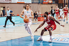 Basketball, Basketball Superliga 2023/24, Qualifikationsrunde 1., Oberwart Gunners, BC Vienna, Jonathan Knessl (12), Demarkus Stuckey Jr. (42)