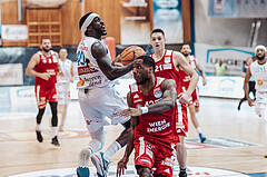 Basketball, Basketball Superliga 2023/24, Qualifikationsrunde 1., Oberwart Gunners, BC Vienna, Demarkus Stuckey Jr. (42), Munis Tutu (10), Aron Stazic (21)