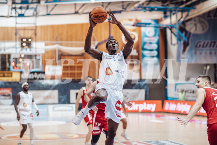Basketball, Basketball Superliga 2023/24, Qualifikationsrunde 1., Oberwart Gunners, BC Vienna, Shaquille Rombley (5)