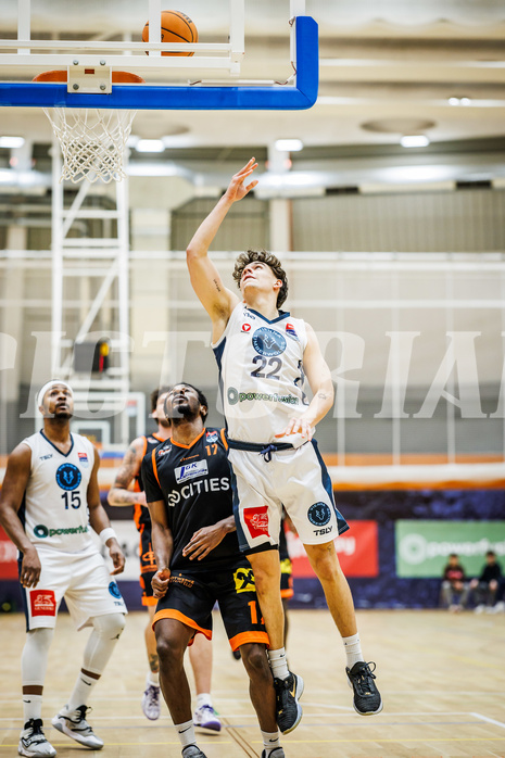 Basketball, Win2Day Superliga 2023/24, 1. Qualifikationsrunde, Vienna Timberwolves, Fürstenfeld Panthers, Daniele Kuchar (22)