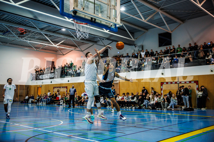 Basketball, Basketball Zweite Liga 2024/25, Grunddurchgang 13.Runde, UDW Alligators, Vienna Timberwolves, Matej Drgon (12), Armin Karian (7)