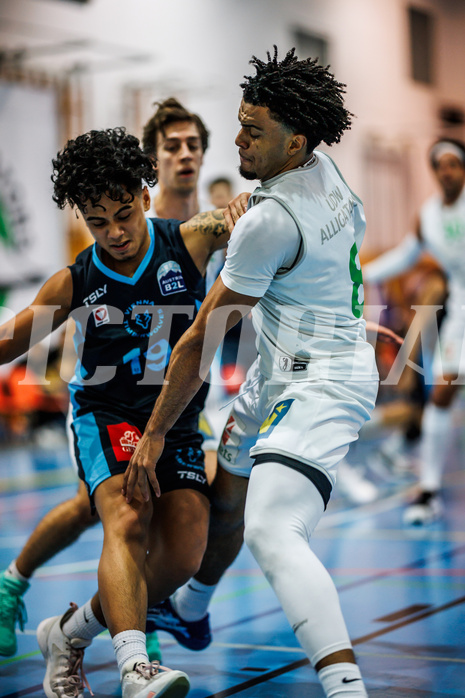 Basketball, Basketball Zweite Liga 2024/25, Grunddurchgang 13.Runde, UDW Alligators, Vienna Timberwolves, Dean-Leon Cantor (19), Steven Kaltenbrunner (8)