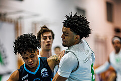 Basketball, Basketball Zweite Liga 2024/25, Grunddurchgang 13.Runde, UDW Alligators, Vienna Timberwolves, Dean-Leon Cantor (19), Steven Kaltenbrunner (8)