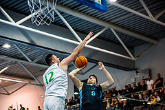 Basketball, Basketball Zweite Liga 2024/25, Grunddurchgang 13.Runde, UDW Alligators, Vienna Timberwolves, Matej Drgon (12), Philipp D'Angelo (9)