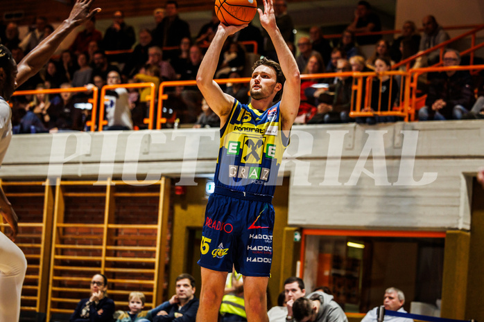Basketball, win2day Basketball Superliga 2024/25, Grunddurchgang Runde 13, BBC Nord Dragonz, UBSC Graz, Matthew Grace (15)