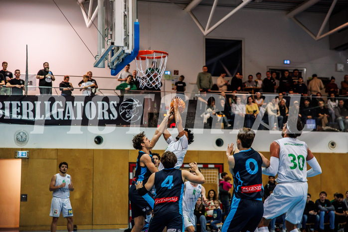 Basketball, Basketball Zweite Liga 2024/25, Grunddurchgang 13.Runde, UDW Alligators, Vienna Timberwolves, Corneluis Stubenvoll (15), Steven Kaltenbrunner (8)