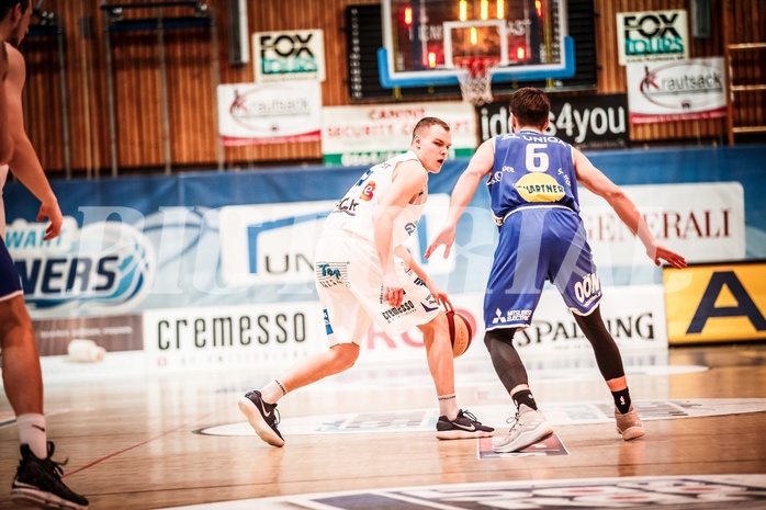Basketball, ABL 2017/18, Grunddurchgang 31.Runde, Oberwart Gunners, Gmunden Swans, Sebastian Käferle (7)