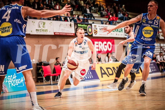 Basketball, ABL 2017/18, Grunddurchgang 31.Runde, Oberwart Gunners, Gmunden Swans, Sebastian Käferle (7)