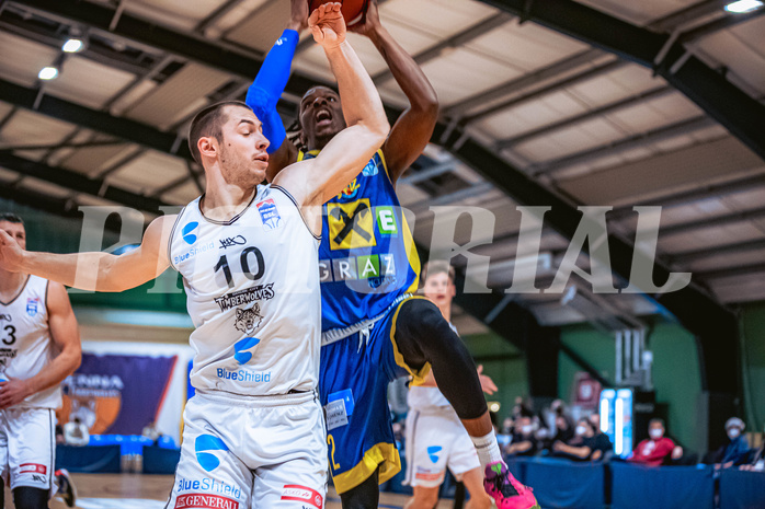 Basketball Basketball Superliga 2021/22, Grunddurchgang 18.Runde Vienna D.C. Timberwolves vs. UBSC Graz