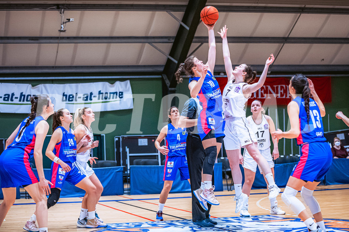 Basketball Basketball Damen Superliga 2021/22, Grunddurchgang 12.Runde Vienna D.C. Timberwolves vs. UBSC-DBBC Graz
