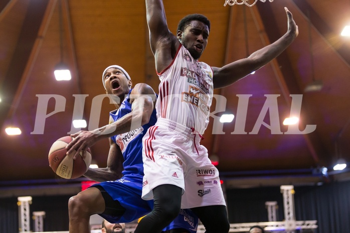 Basketball, ABL 2016/17, Grunddurchgang 18.Runde, BC Vienna, Oberwart Gunners, Derek Jackson Jr. (6), Anthony Clemmons (5)