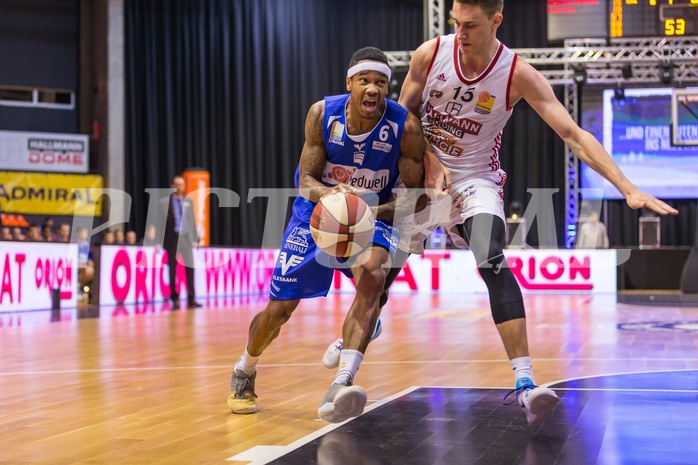 Basketball, ABL 2016/17, Grunddurchgang 18.Runde, BC Vienna, Oberwart Gunners, Derek Jackson Jr. (6), Aleksandar Andjelkovic (15)